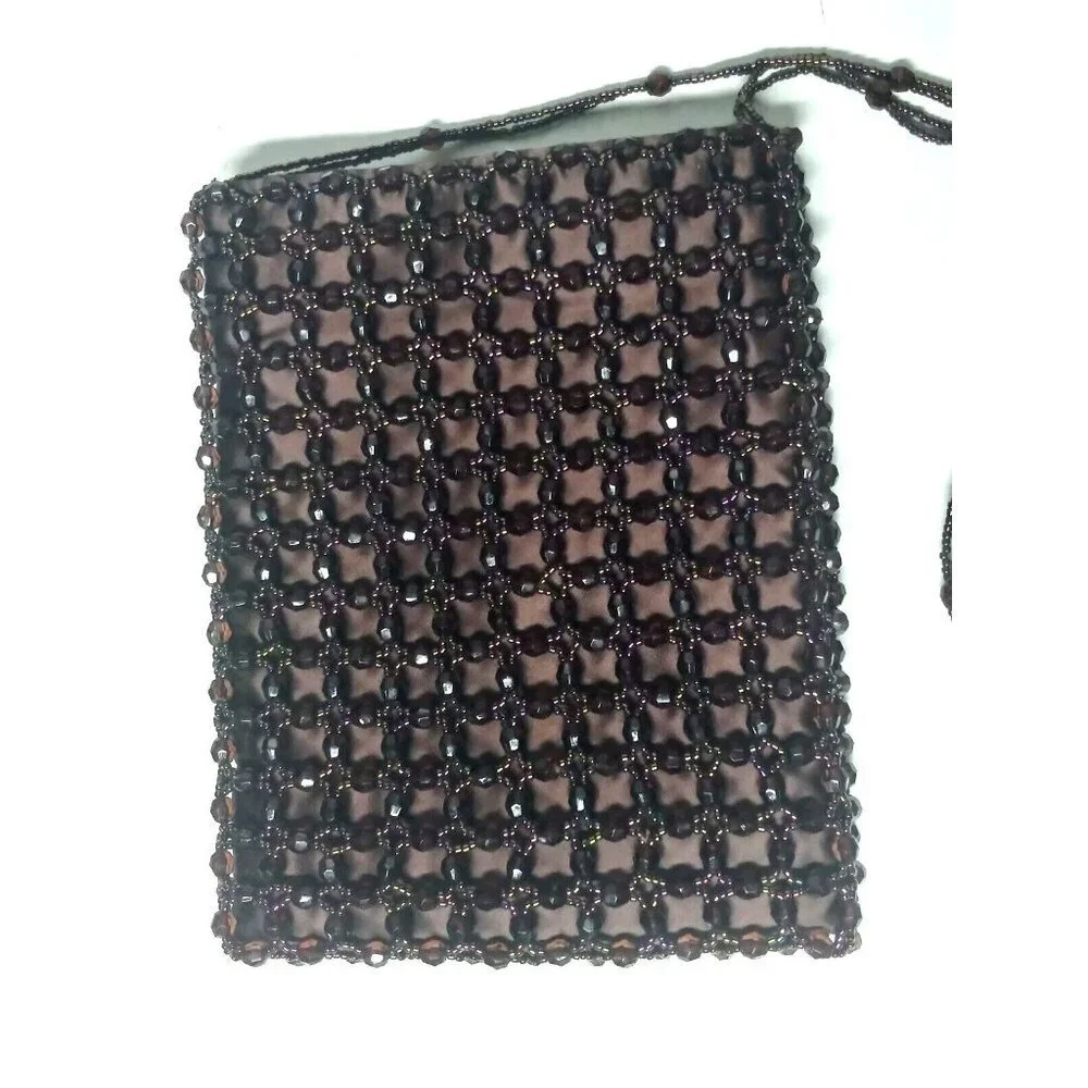 Valerie Stevens Beaded Purse Brown evening bag Crossbody bag Formal prom
